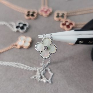 VCA Mother Of Pearl Diamond Necklace - Yellow Gold / Rose Gold / White Gold