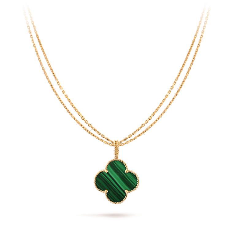 VCA Malachite26mm Necklace - Yellow Gold