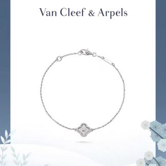 VCA Single Motif Full Pave Diamond Bracelet - White Gold