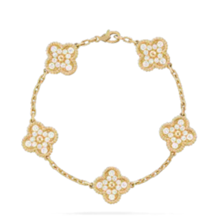 VCA Diamond Five Motif Bracelet - Yellow Gold / Rose Gold / White Gold