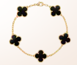 VCA Onyx Five Motif Bracelet - Yellow Gold / Rose Gold / White Gold