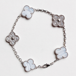 VCA Diamond Five Motif Bracelet - White Gold