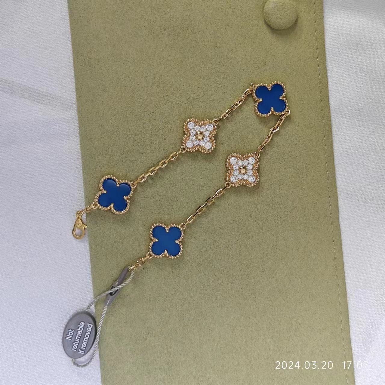 VCA Five Motif Diamond Bracelet - Yellow Gold