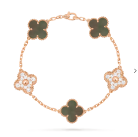 VCA Mother Of Pearl Crystal Wrist Accessory - Rose Tone