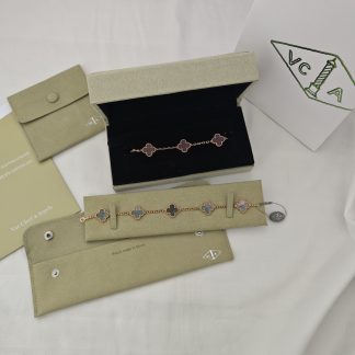 VCA Mother Of Pearl Five Motif Bracelet - Rose Gold