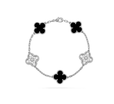 VCA Onyx Crystal Five Motif Wrist Accessory - Light Tone