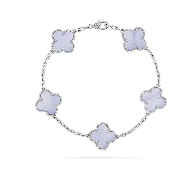 VCA Five Motif Bracelet - White Gold
