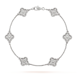 VCA Mini Bracelet - White Gold
