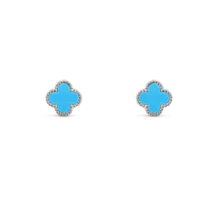VCA Mini Stud Earrings - White Gold