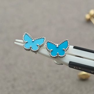 VCA Mini Stud Earrings - White Gold