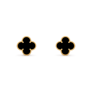 VCA 15MMMedium Onyx Stud Earrings - Yellow Gold / Rose Gold / White Gold