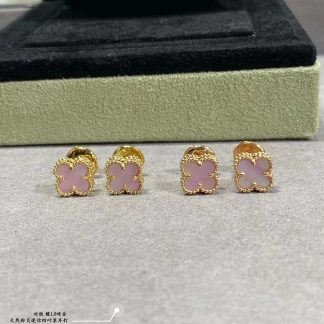 VCA 15MMMedium Mother Of Pearl Stud Earrings - Yellow Gold / Rose Gold
