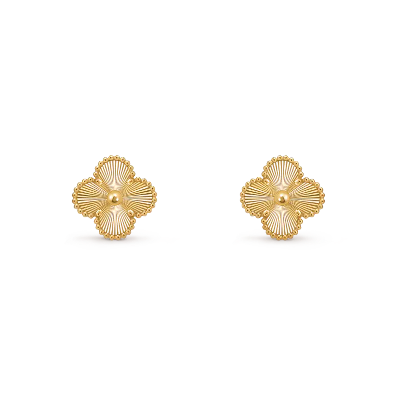 VCA 15MMMedium Stud Earrings - Yellow Gold / White Gold