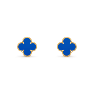 VCA 15MMMedium Onyx Stud Earrings - Yellow Gold