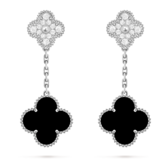 VCA Full Pave Diamond Onyx - White Gold