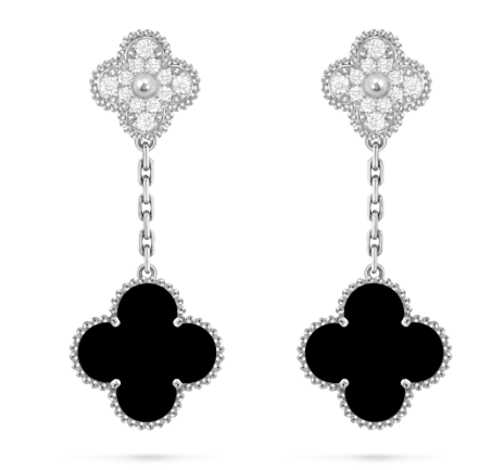 VCA Full Pave Diamond Onyx - White Gold