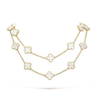 VCA Ten Motif Mother Of Pearl Necklace - Yellow Gold / Rose Gold / White Gold