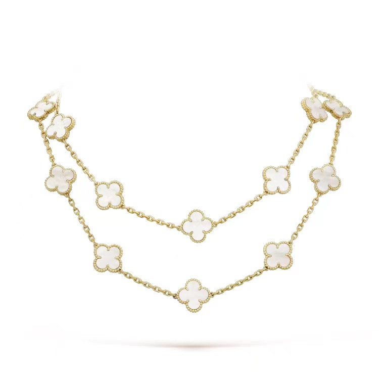 VCA Ten Motif Mother Of Pearl Necklace - Yellow Gold / Rose Gold / White Gold