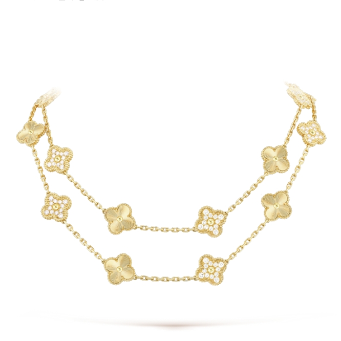 VCA Ten Motif Diamond Necklace - Yellow Gold / White Gold