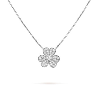 VCA Frivole Full Pave Diamond Necklace - Yellow Gold / Rose Gold / White Gold