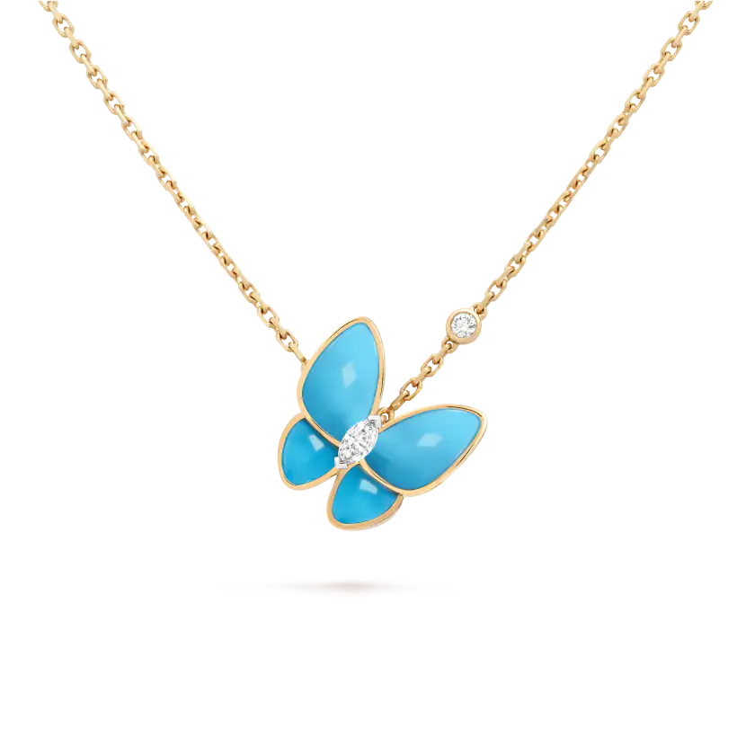VCA Two Butterfly Necklace - Yellow Gold