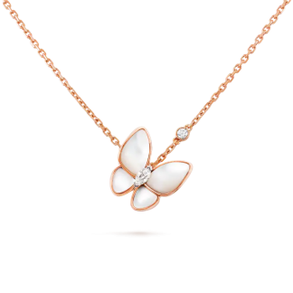 VCA Two Butterfly Mother Of Pearl Necklace - Rose Gold