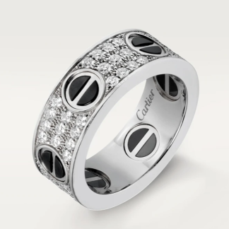 C Love Full Pave Diamond Ring - White Gold/