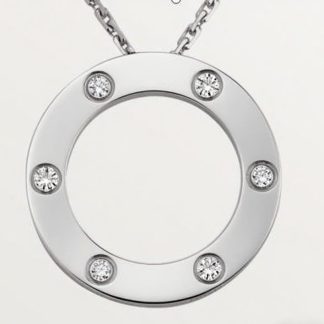 C Love Diamond Necklace - White Gold Rose Gold Yellow Gold