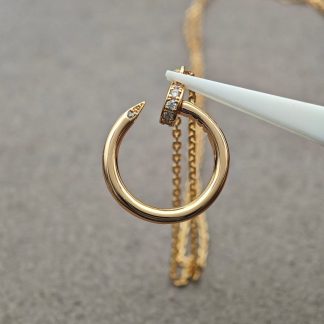 C Diamond Necklace - White Gold Rose Gold Yellow Gold