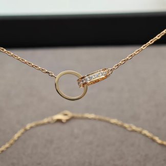 C Diamond Necklace - Rose Gold