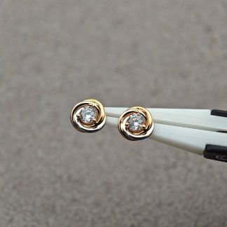 C Diamond Stud Earrings