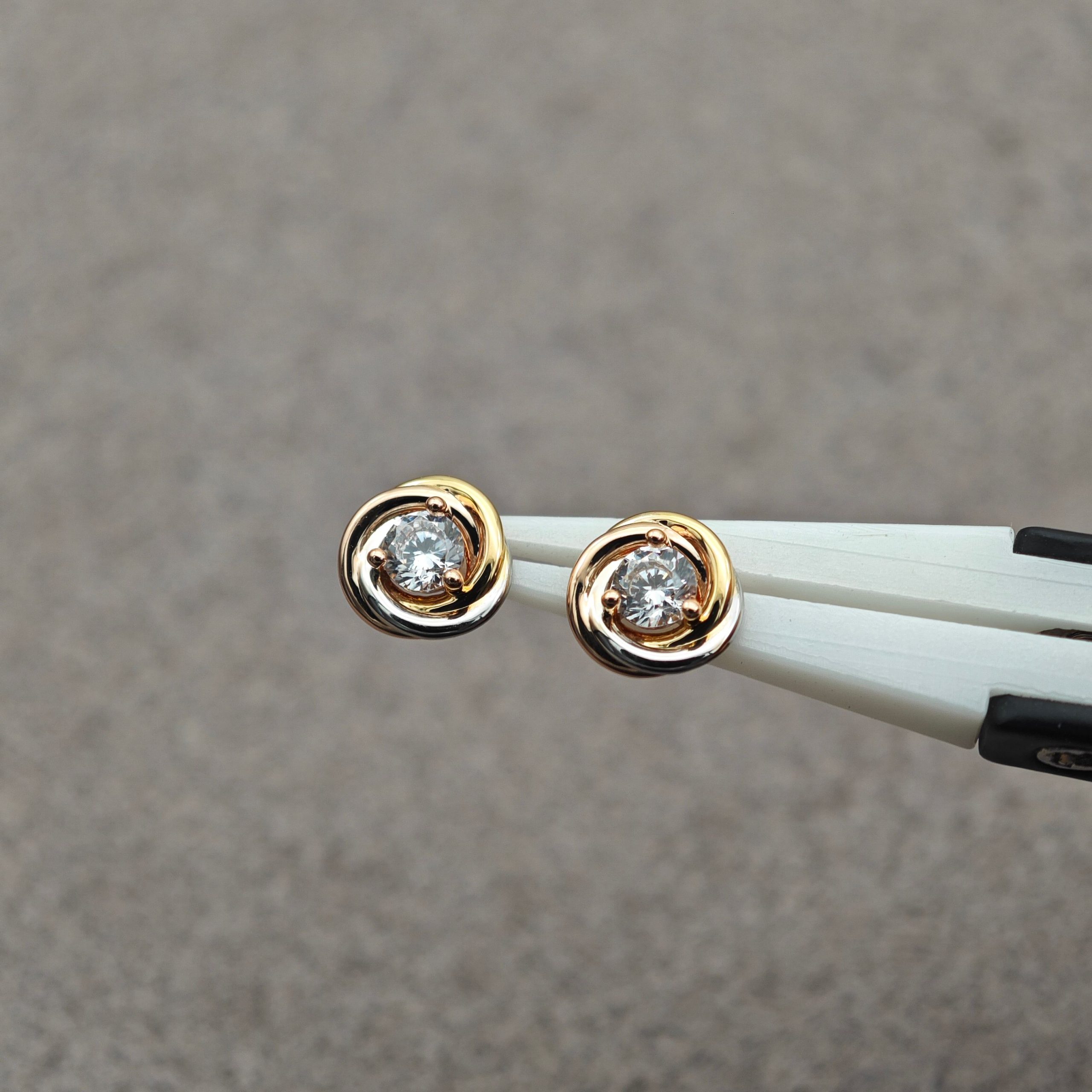 C Diamond Stud Earrings