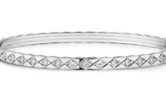 CH Crush Full Pave Diamond Bangle (CNC++) - White Gold Rose Gold Yellow Gold
