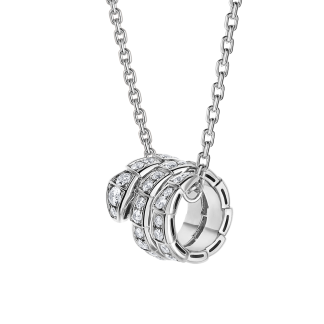 BVL Bvlgari Full Pave Diamond Necklace - Rose Gold / White Gold