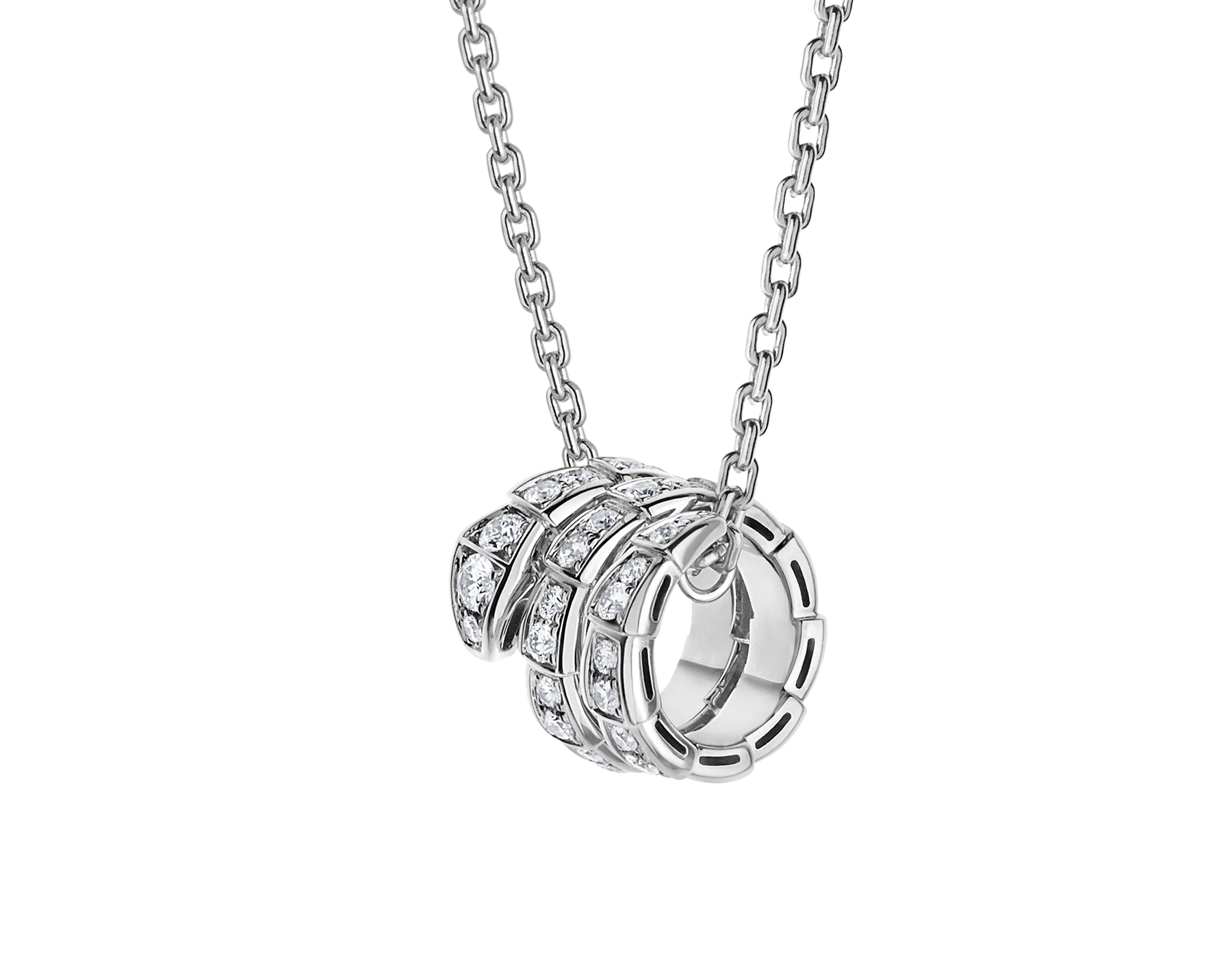 BVL Full Pave Diamond Necklace - Rose Gold / White Gold