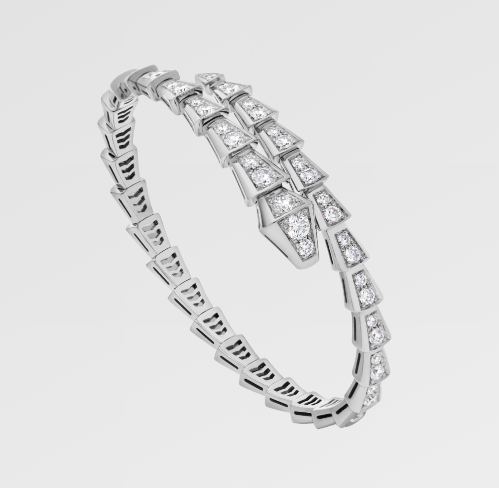 BVL Full Pave Diamond Bangle - White Gold Rose Gold Yellow Gold