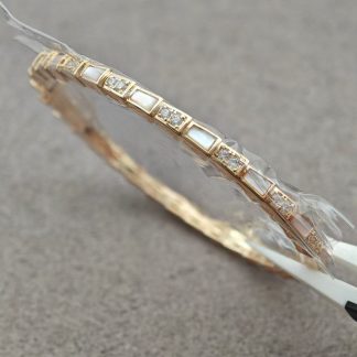 BVL Mother Of Pearl Diamond Bangle - Rose Gold