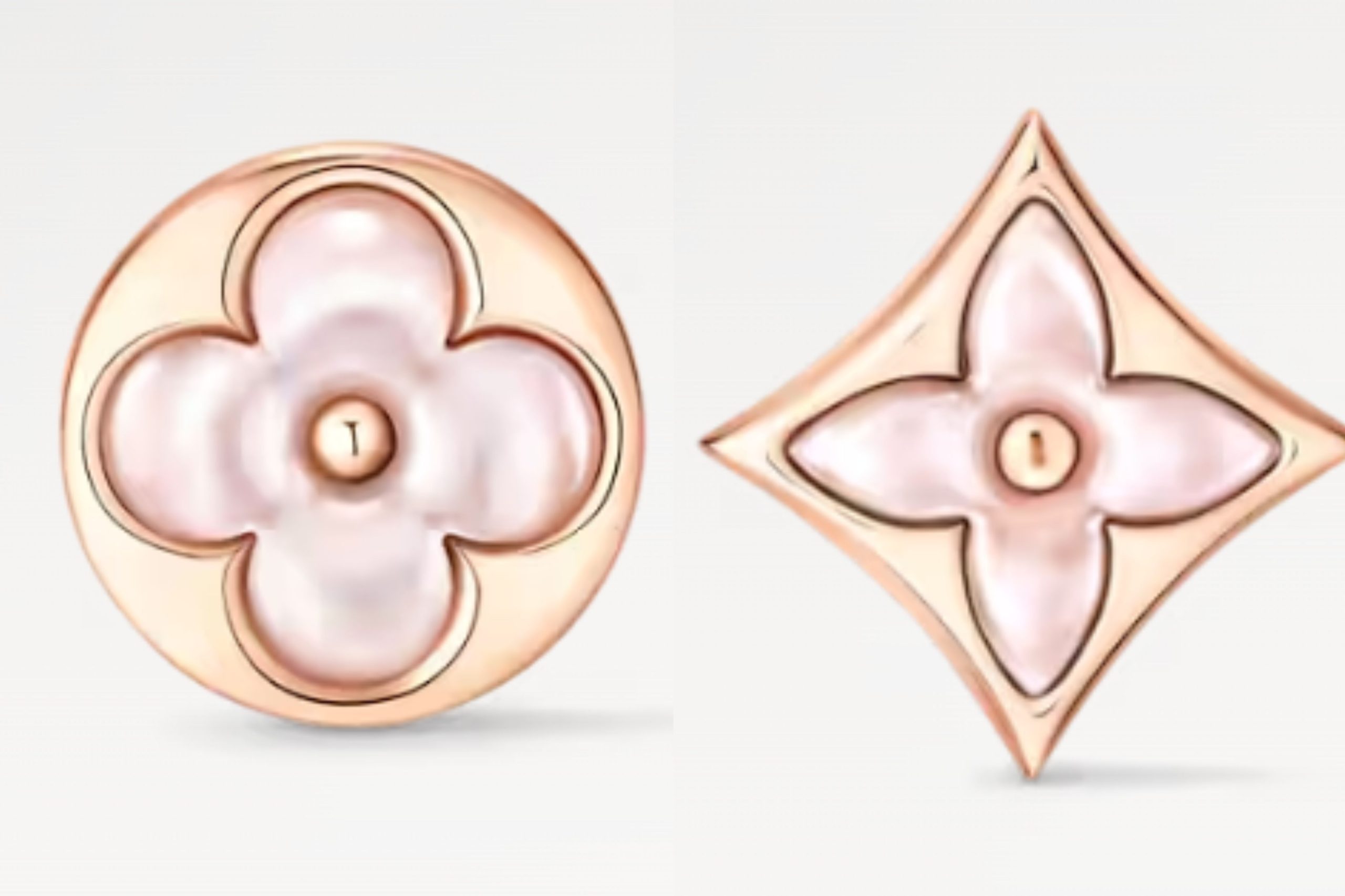 LV LVMother Of Pearl Stud Ear Accessories - Rose Tone