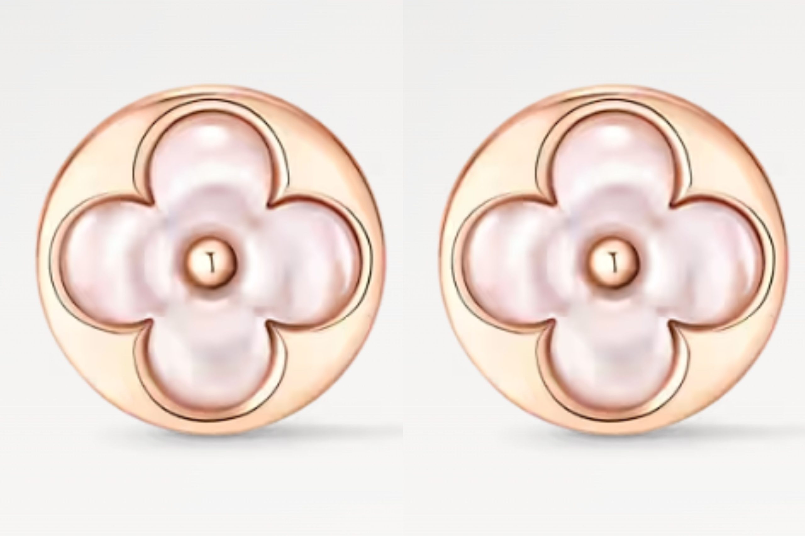 LV LVMother Of Pearl Stud Ear Accessories - Rose Tone