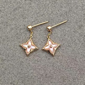 LV LVMother Of Pearl Diamond Stud Earrings - Rose Gold