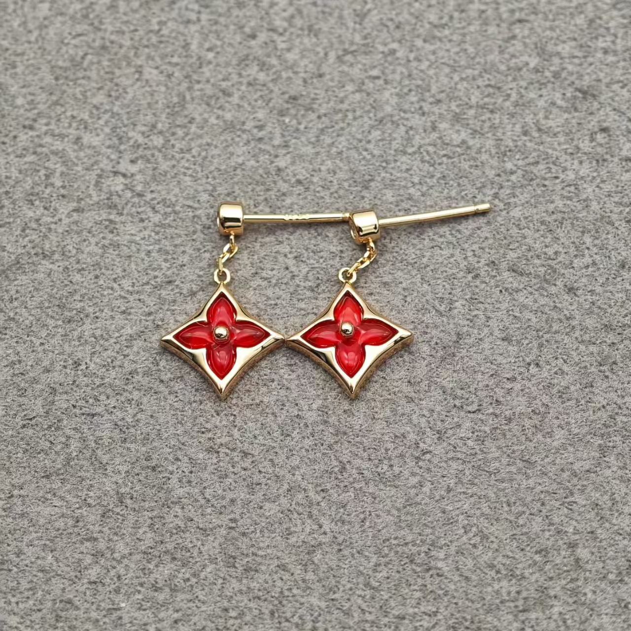 LV LVCarnelian Diamond Stud Earrings - Rose Gold