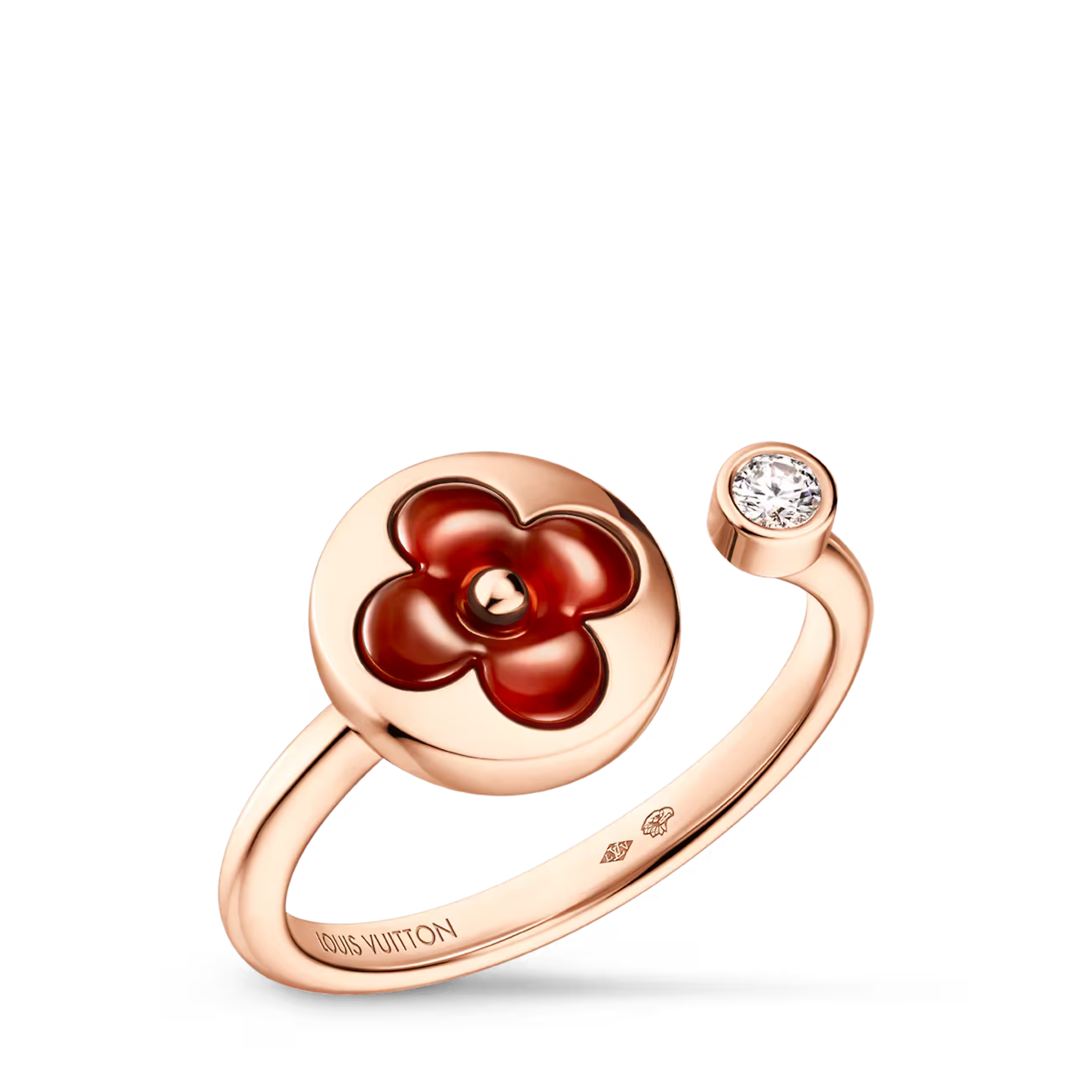 LV Carnelian Ring - Rose Gold
