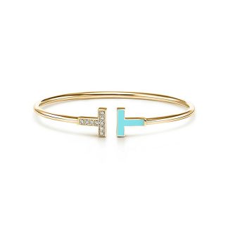 TCO T Half Diamond Bangle - Yellow Gold