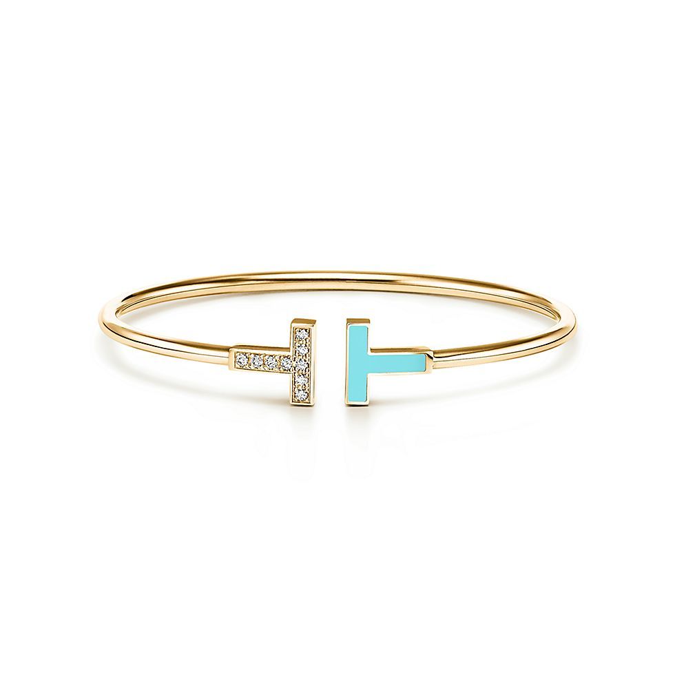 TCO T Half Diamond Bangle - Yellow Gold