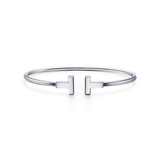 蒂芙尼 Tiffany T无钻手镯 - 白金